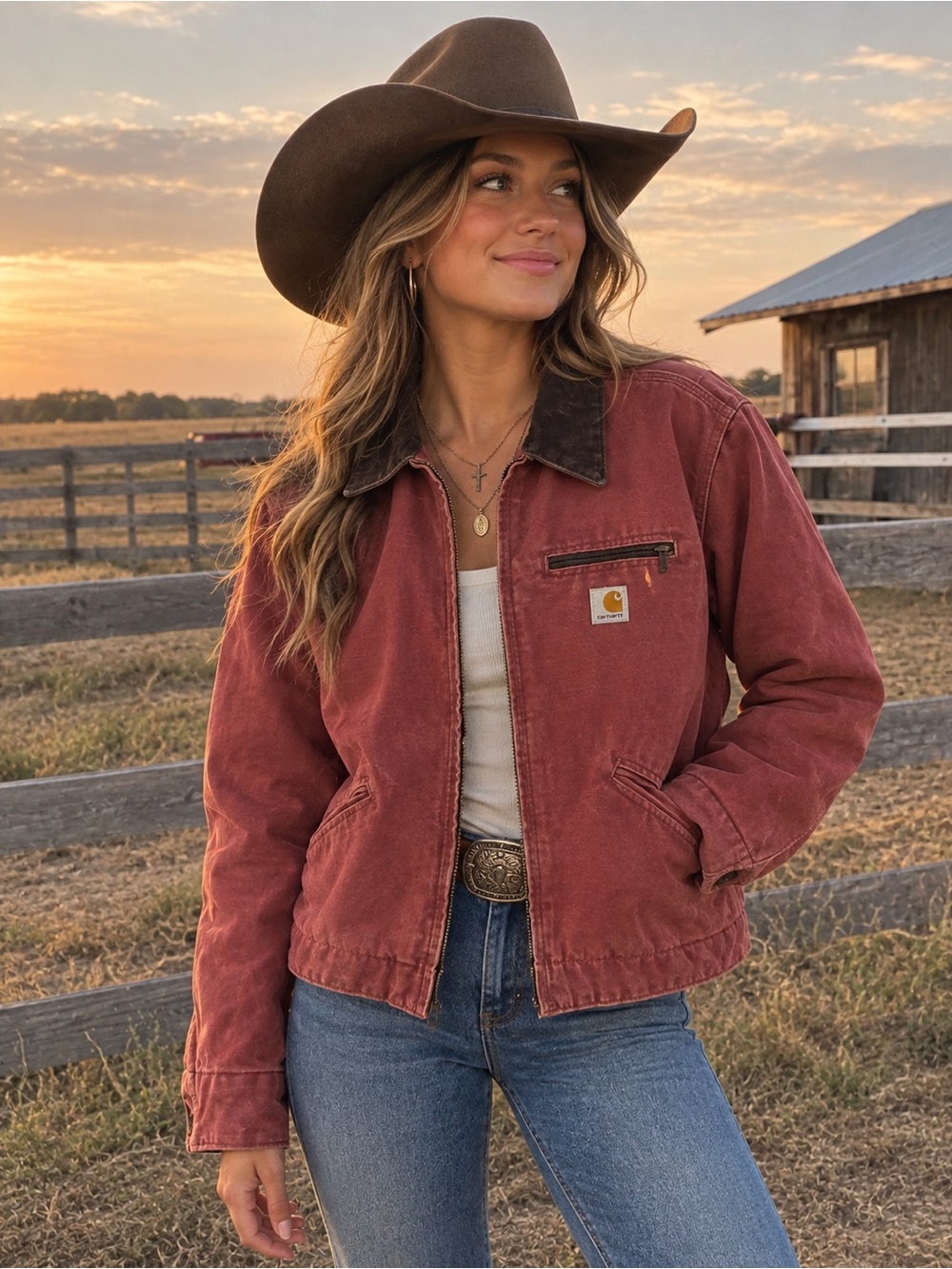 CARHARTT Vintage Pink Detroit Cropped Work Jacket S